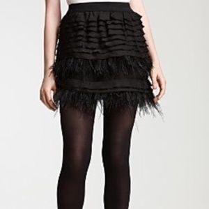 BCBG- Maliha- ostrich feather skirt